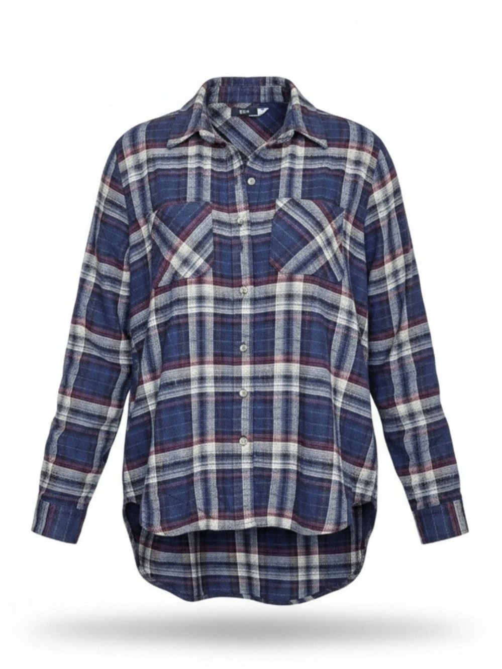 BDG Blue Plaid Button-Down Shirt